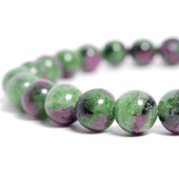 🆕New Ruby Zoisite 8mm Healing Gemstone Bracelet - Picture 2 of 3